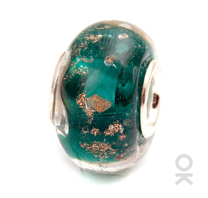 silver foil murano glass bead