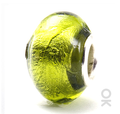 silver foil murano glass bead