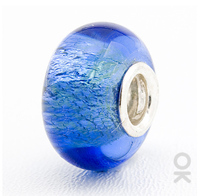 silver foil murano glass bead