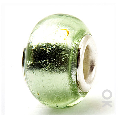 silver foil murano glass bead