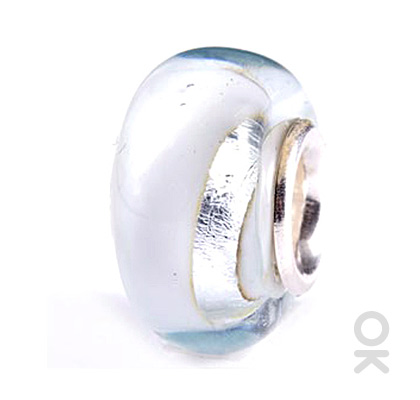 silver foil murano glass bead